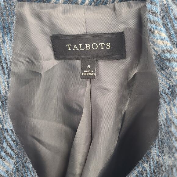 Talbots plaid wool women's snap up Grey plaid jacket Size 6 Academia Old money - Picture 9 of 11